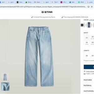 G-Star RAW Light Blue Wash 30 Waist, 32 Length